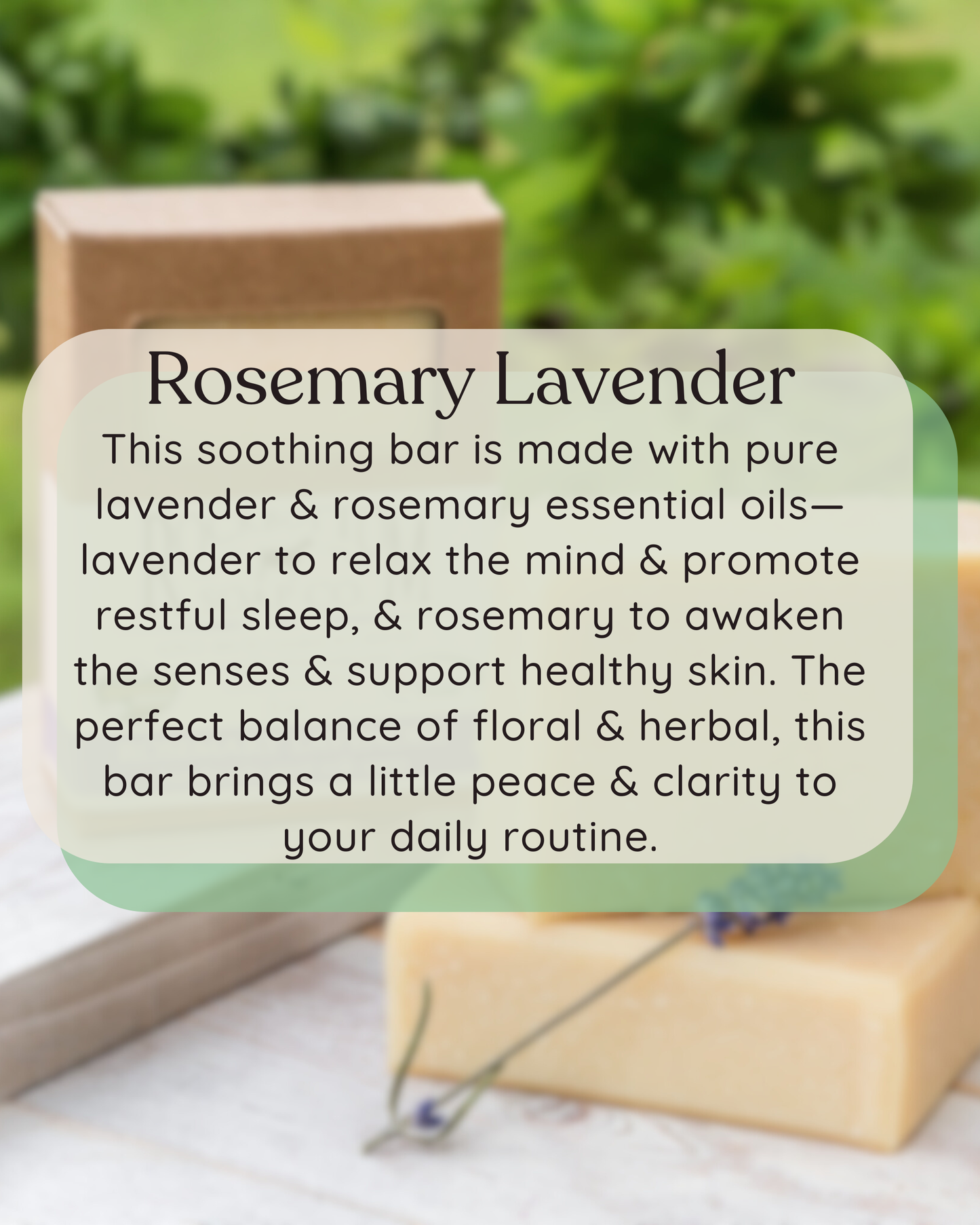 Rosemary Lavender Goat Milk Soap- Essential Oil