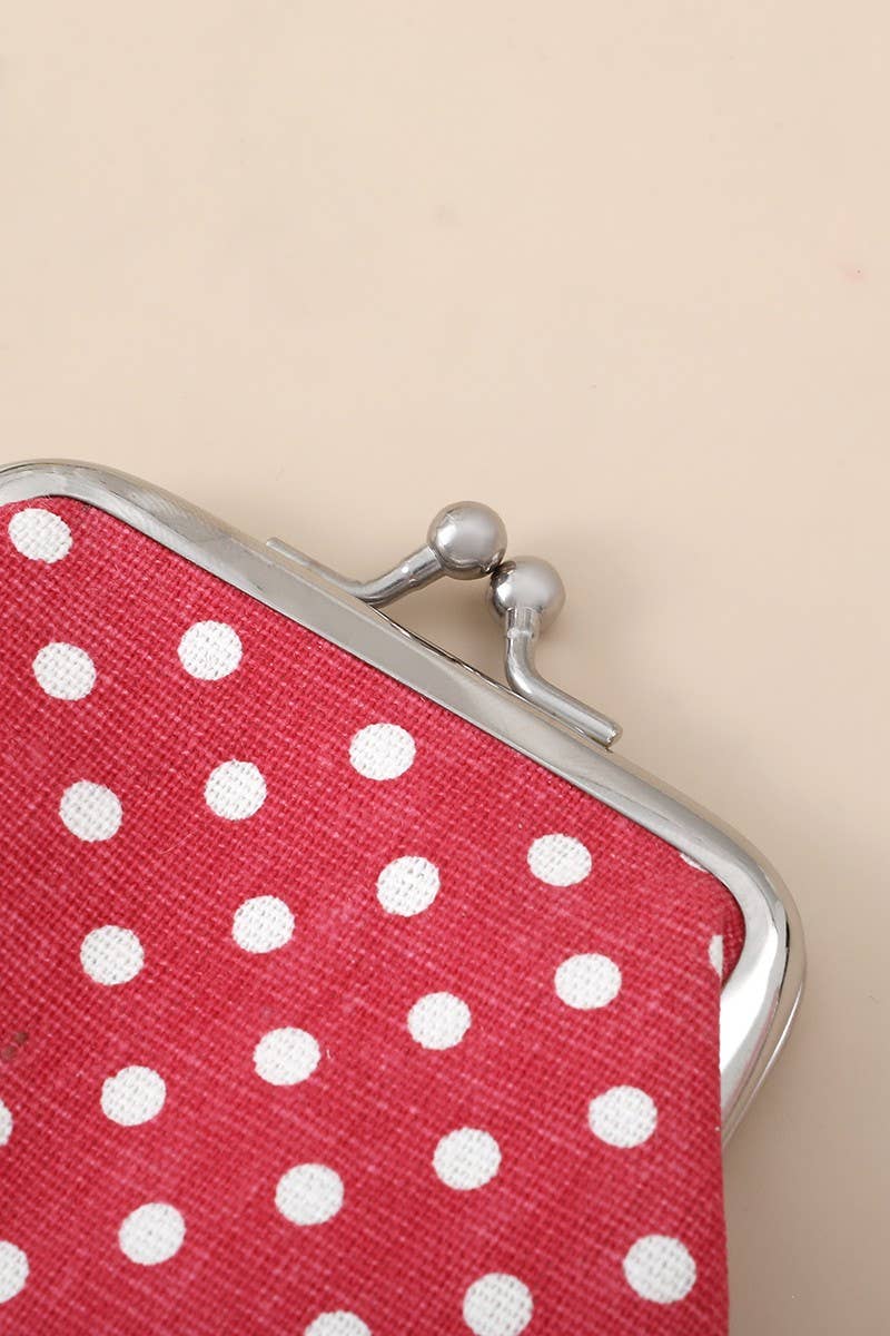 Polka Dot Kiss Lock Coin Purse Pack Of 6: ASSORTED / 6(ONE SIZE)