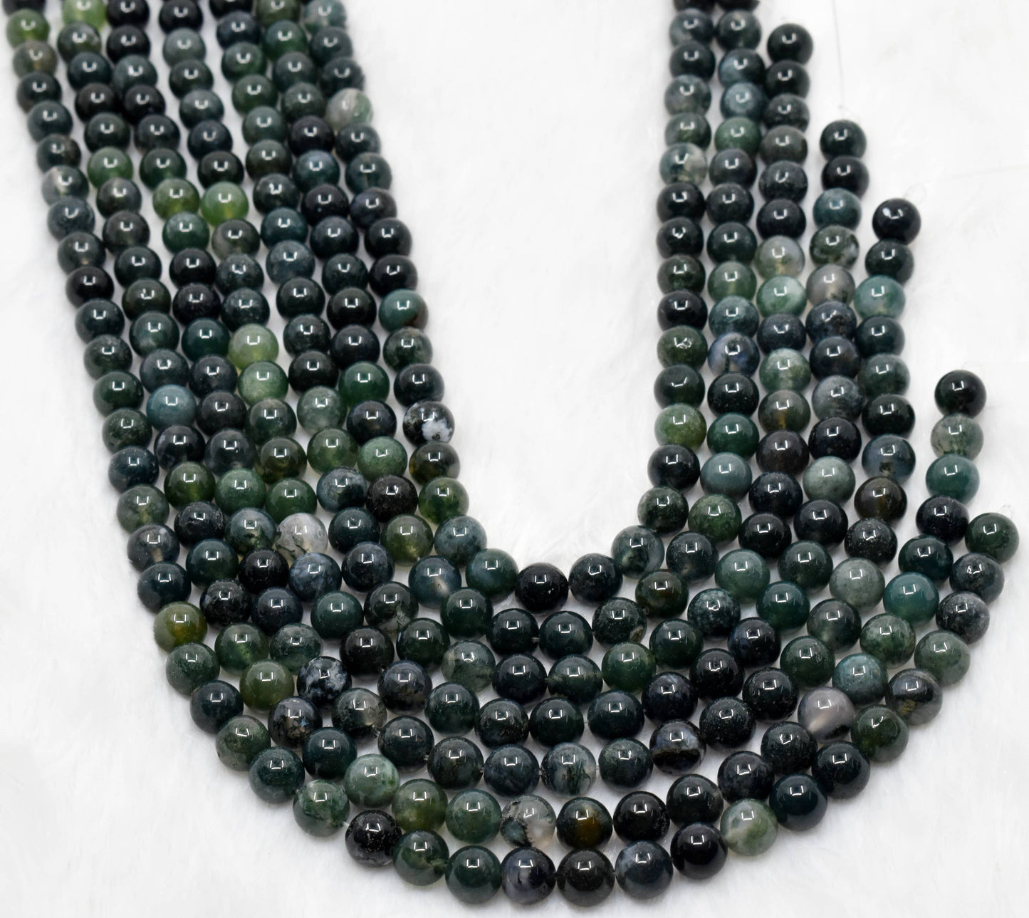 Crystal Jewelry Beads | Moss Agate | Healing Gemstone Beads: 4mm