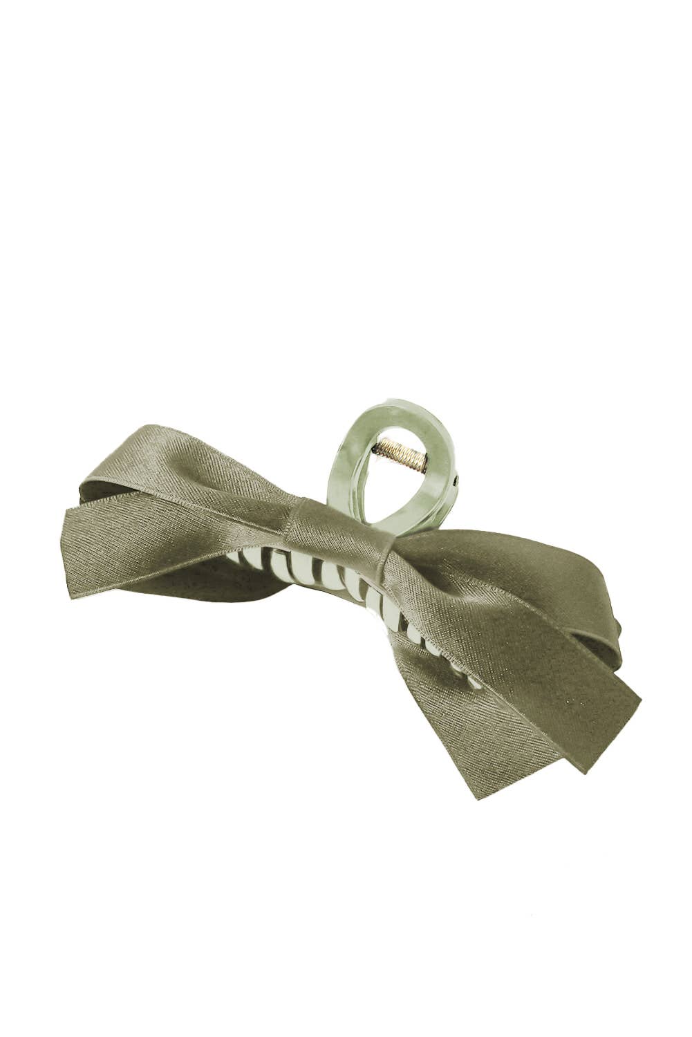 Black Bow Decor Large Hair Claw Clip: Light French Beige / Plastic / ONE SIZE