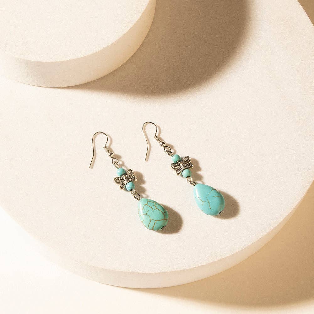 Guardian Spirits Drop Earrings in Soft Teal: Soft Teal