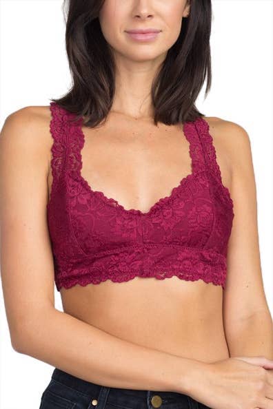 Lace Racerback Bralette: OFF WHITE