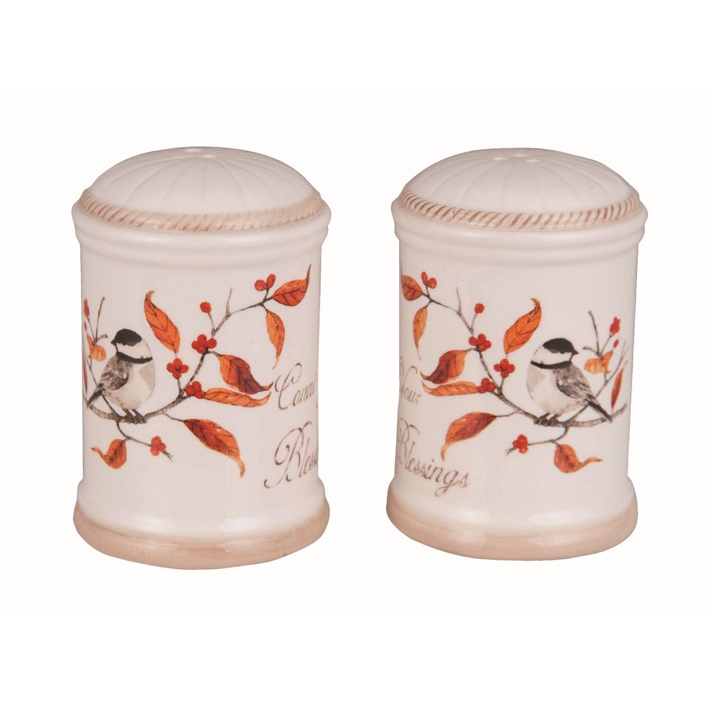 CLOSEOUT Harvest Long Tail Bird Salt and Pepper Shaker Set 2