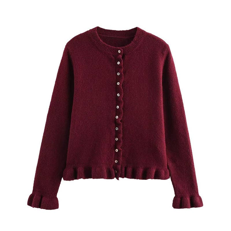 S Women's Button Front Knit Cardigan Classic Layering Sweater: White / S