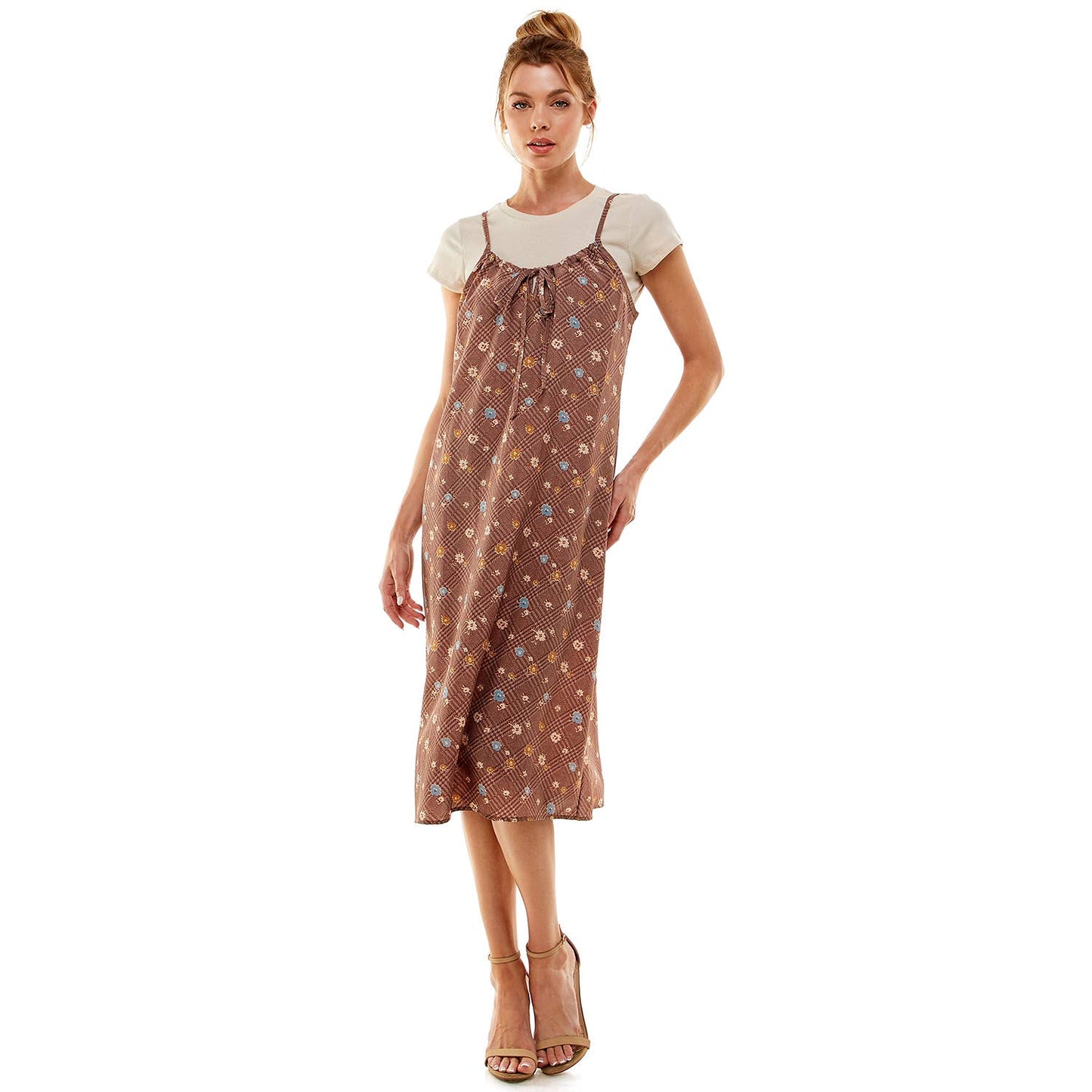 THE EFFORTLESS HARMONY TEE & DRESS FUSION 2PCS: MOCH/DEN/GLD / XL