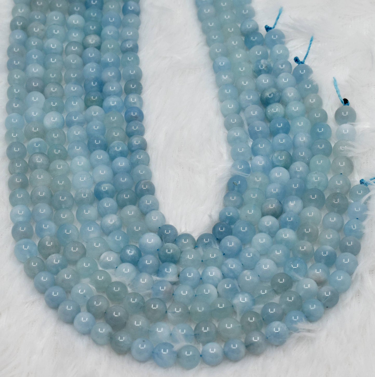 Crystal Jewelry Beads | Aquamarine | Gemstone Healing Beads: 6mm