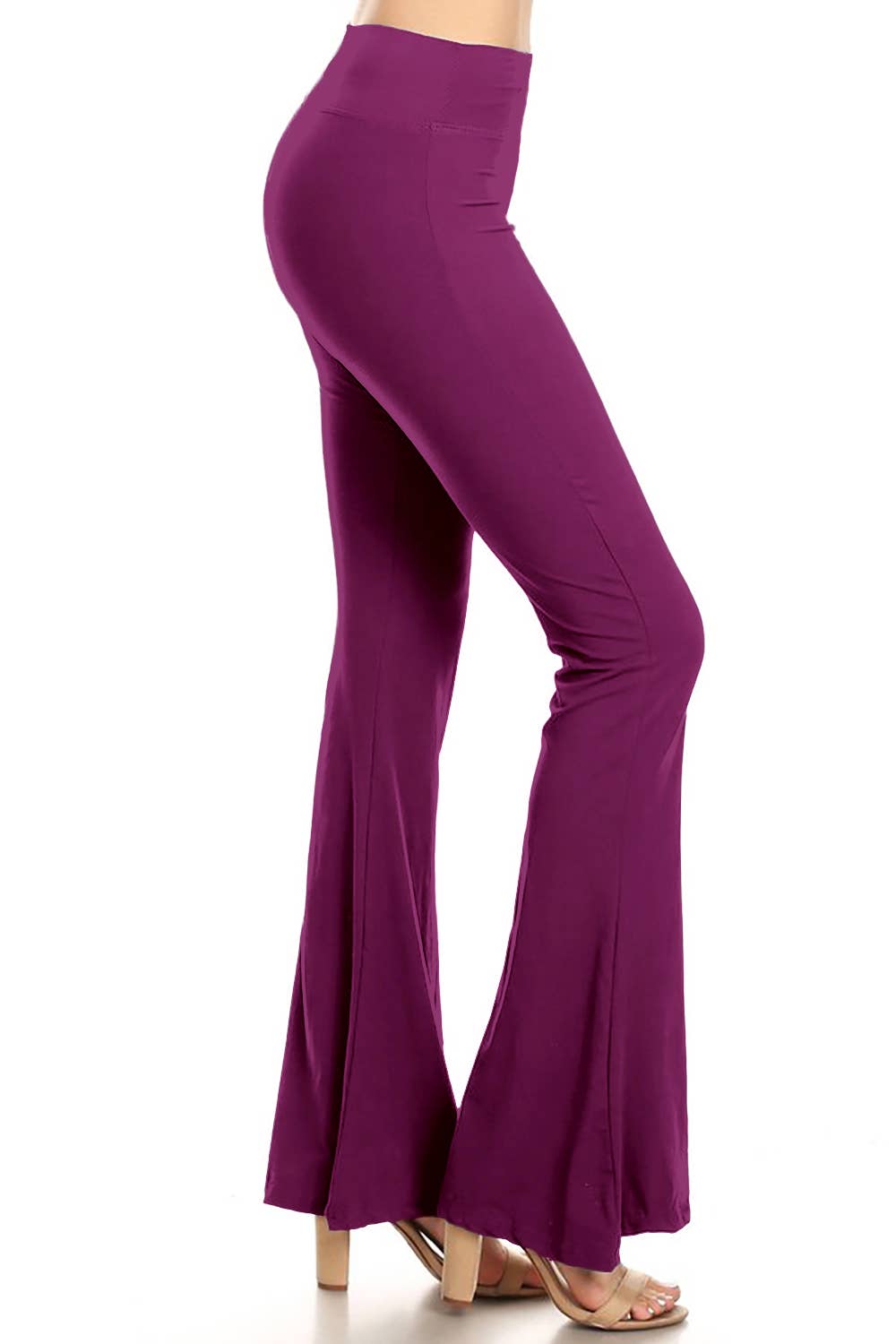 Buttery Soft High Waist Solid Palazzo Pants: Heather Charcoal / S