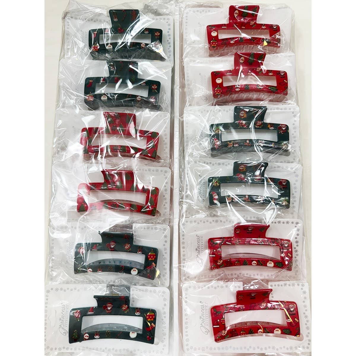 Christmas Design Cut Out Rectangle Hair Claw Clip: MIX COLOR / ONE(12)