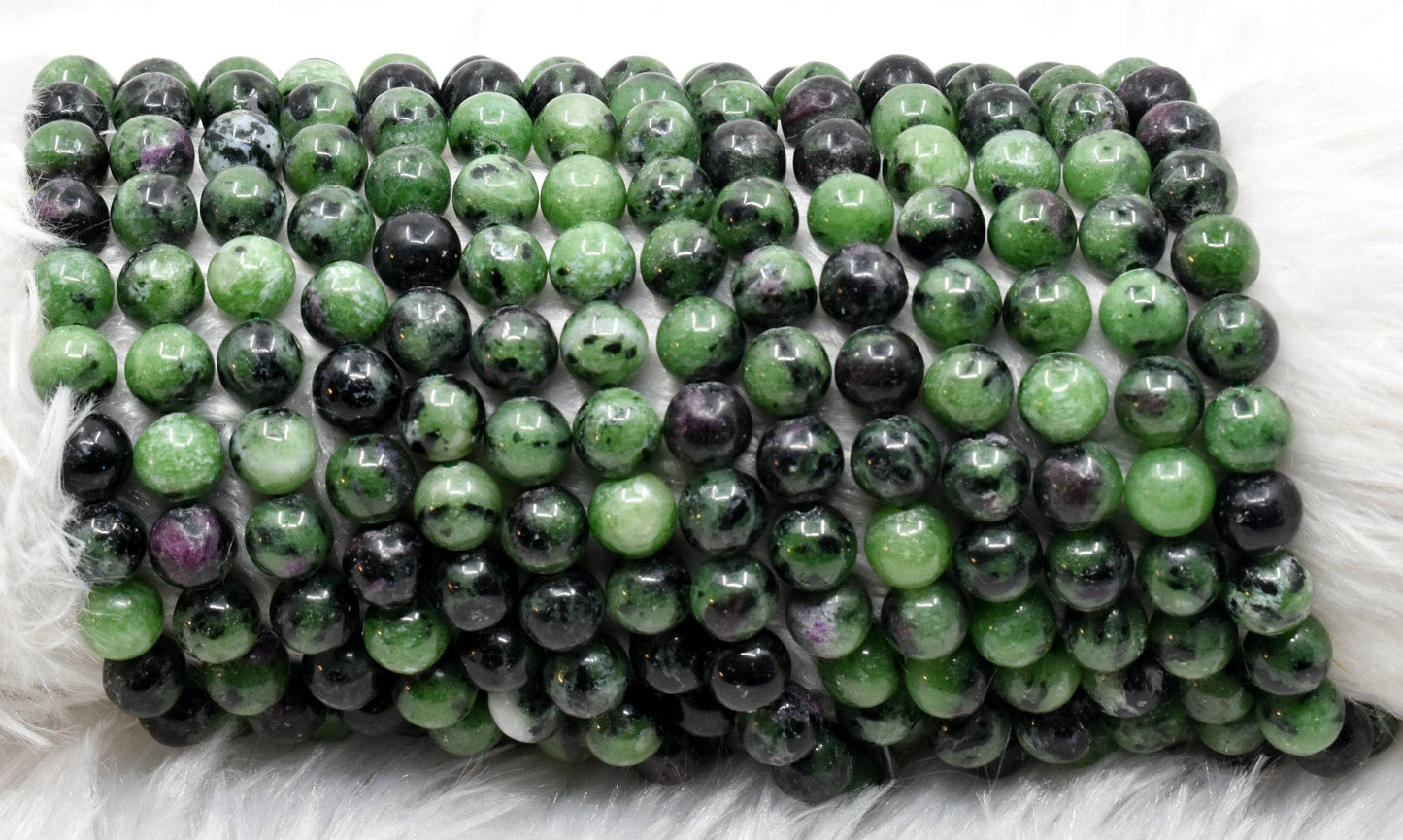Crystal Jewelry Beads | Ruby Zosite | Healing Gemstone Beads: 6mm