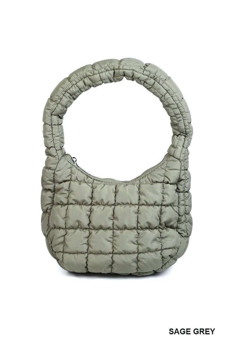 Puffer Quilted Mini Bag: SAGE GREY / 1 (ONE SIZE)