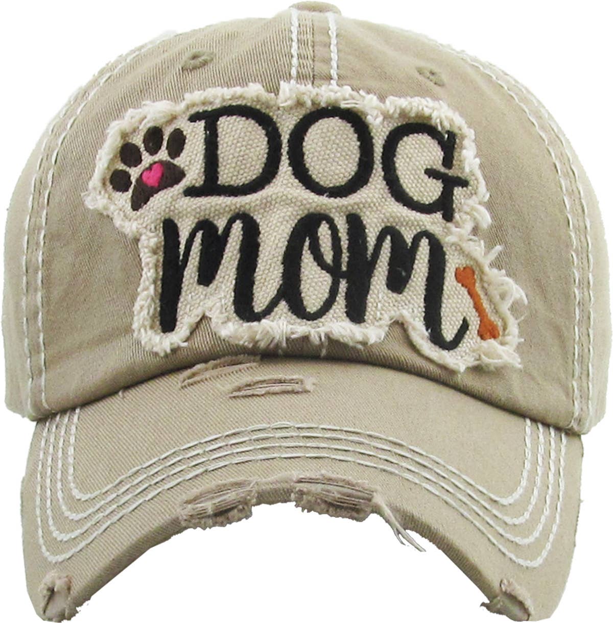 DOG MOM WASHED VINTAGE BALLCAP: DBL