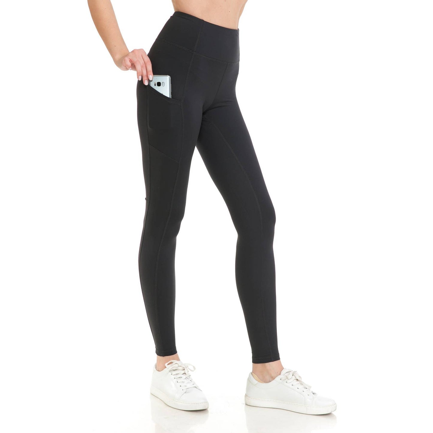 High Waist Activewear Leggings - Side Pockets: Violet Verbena / M