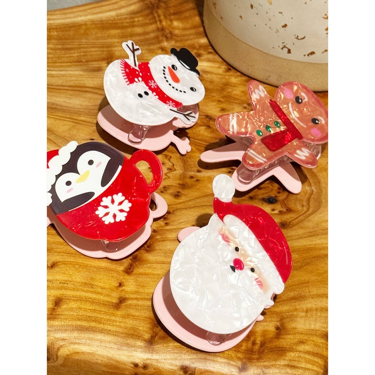 Premium Quality Christmas Theme Hair Claw Clip: MIX COLOR / ONE(12)