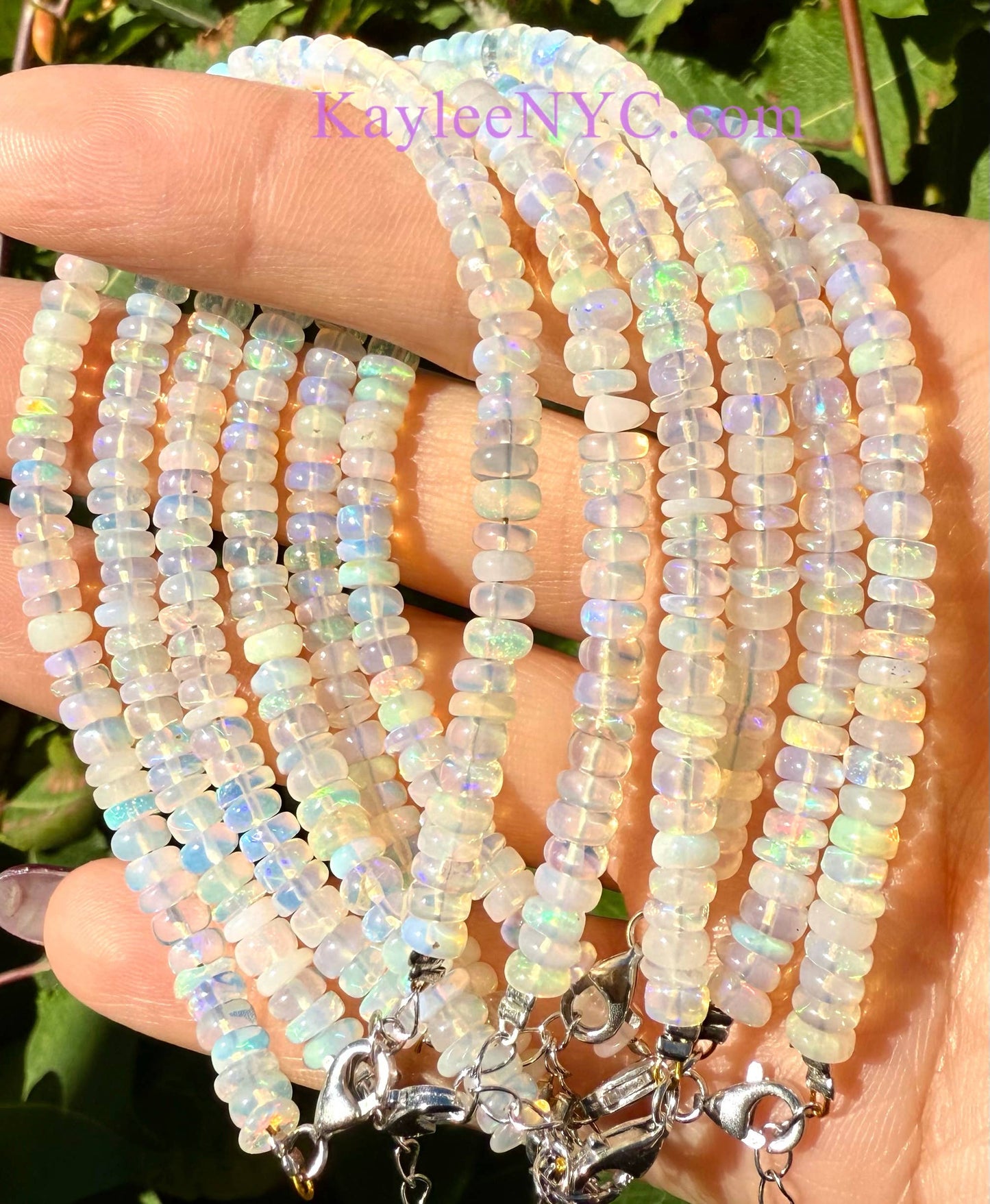 Natural Ethiopian Opal w 925 Sterling Silver Bracelet