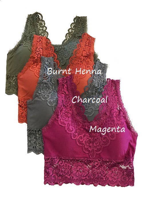 Plus Padded Lace Bralette: FIRST BLUSH / 3-3 (1XL-2XL)