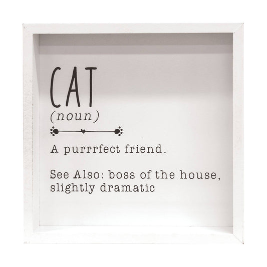 Cat Definition Framed Box Sign