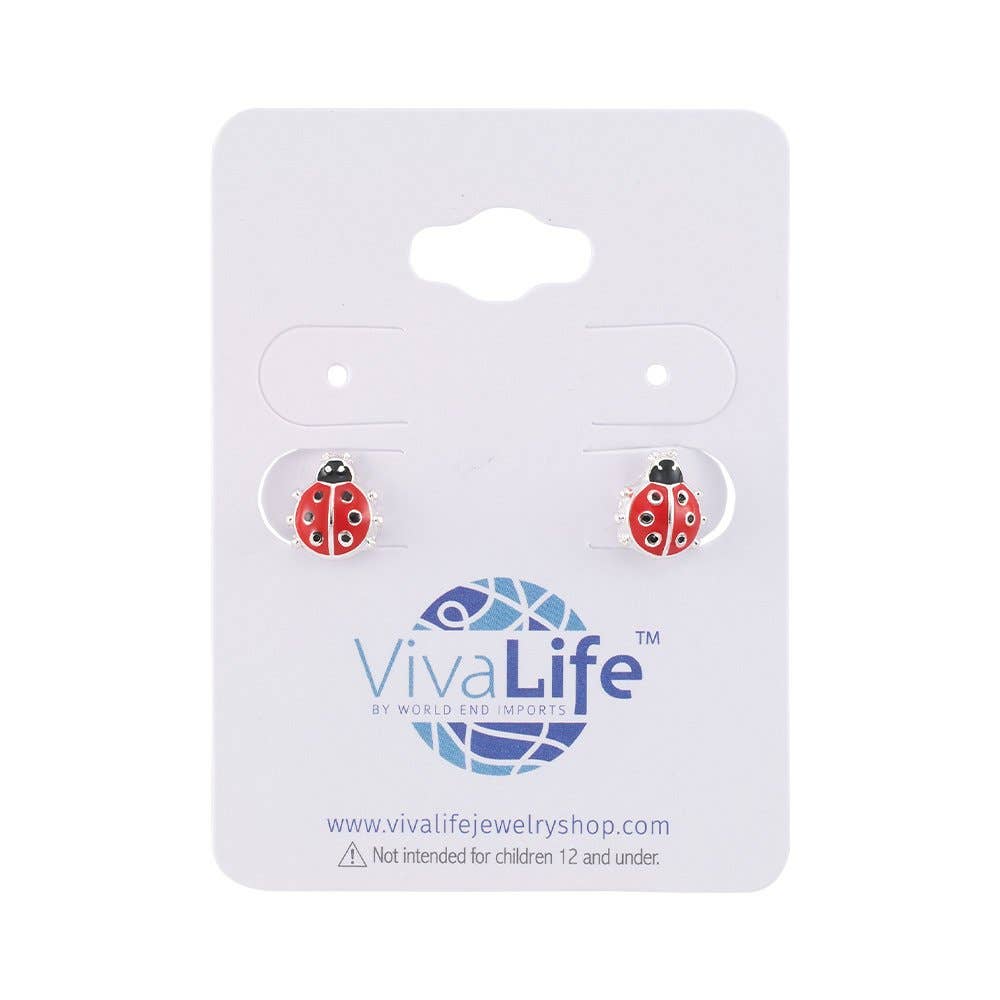 ER Enamel Ladybug Stud