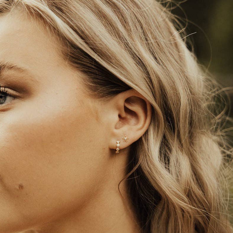 Alice Diamond Hoops: Gold