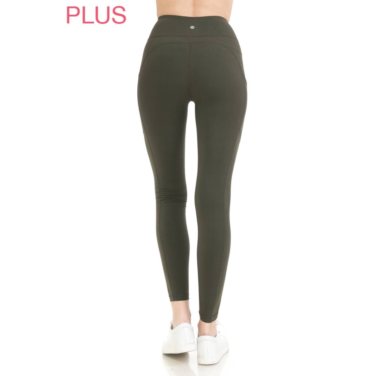 Plus Size Premium High Waist Solid Activewear Leggings: Chambray / 1XL