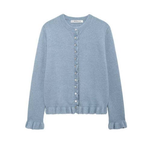 S Women's Button Front Knit Cardigan Classic Layering Sweater: White / S