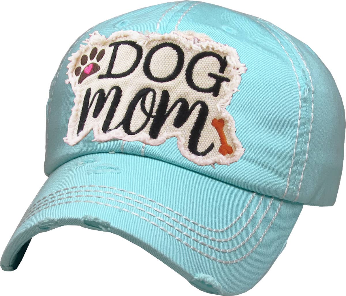 DOG MOM WASHED VINTAGE BALLCAP: DBL