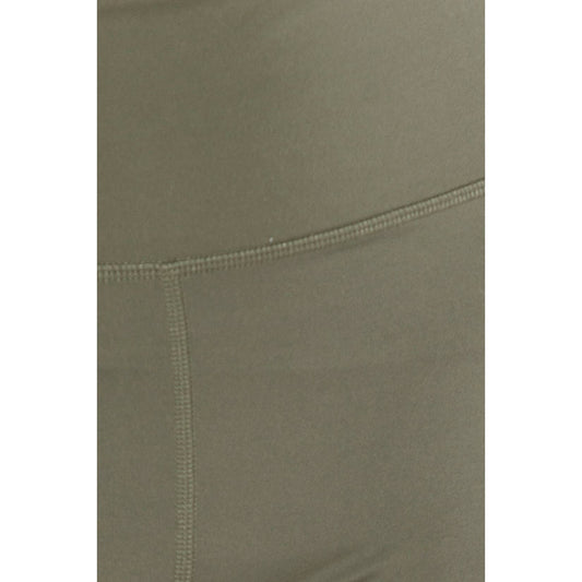 High Waist Activewear Leggings - Side Pockets: Grey Sage / L