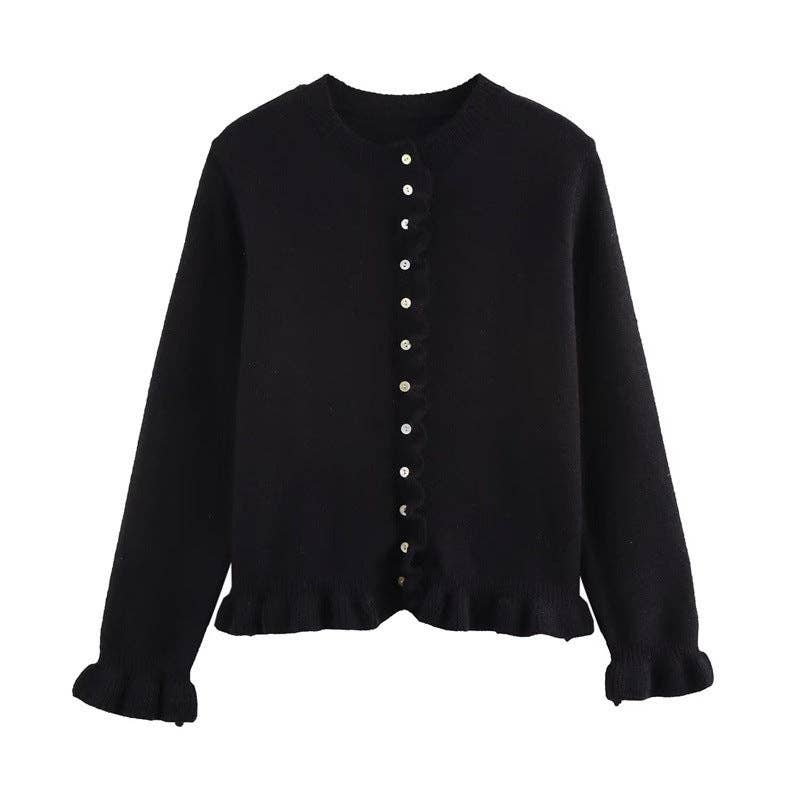 S Women's Button Front Knit Cardigan Classic Layering Sweater: White / S