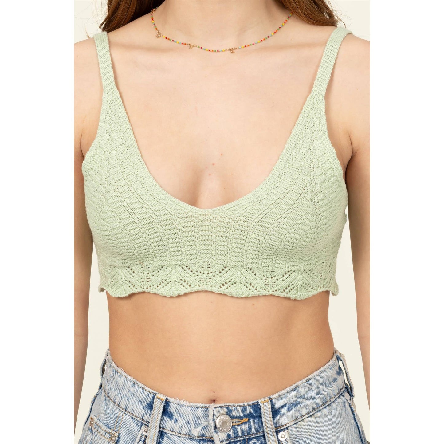 Crochet Knit Bralette: BUTTER