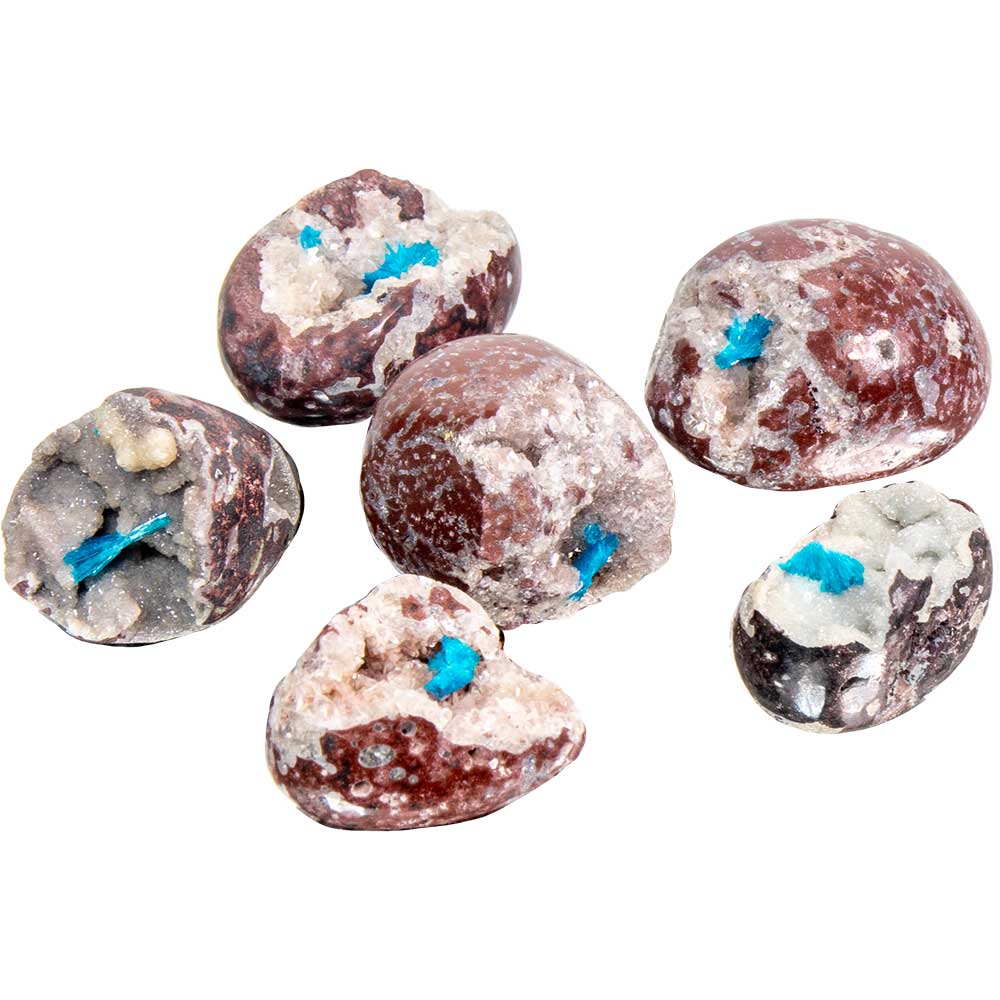 Tumbled Stones Cavansite on Silicate (Pack of 5): Cavansite