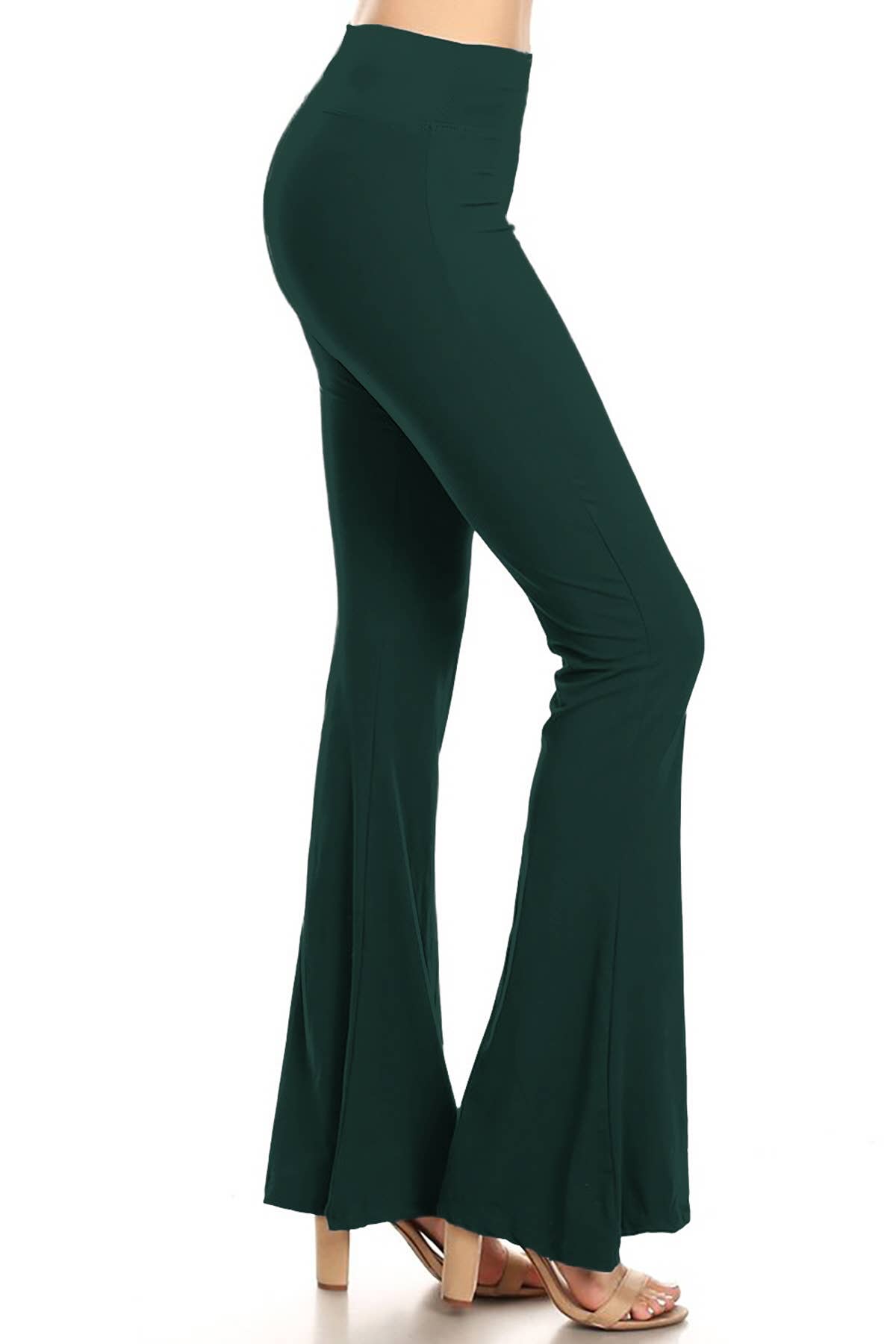 Buttery Soft High Waist Solid Palazzo Pants: Heather Charcoal / M