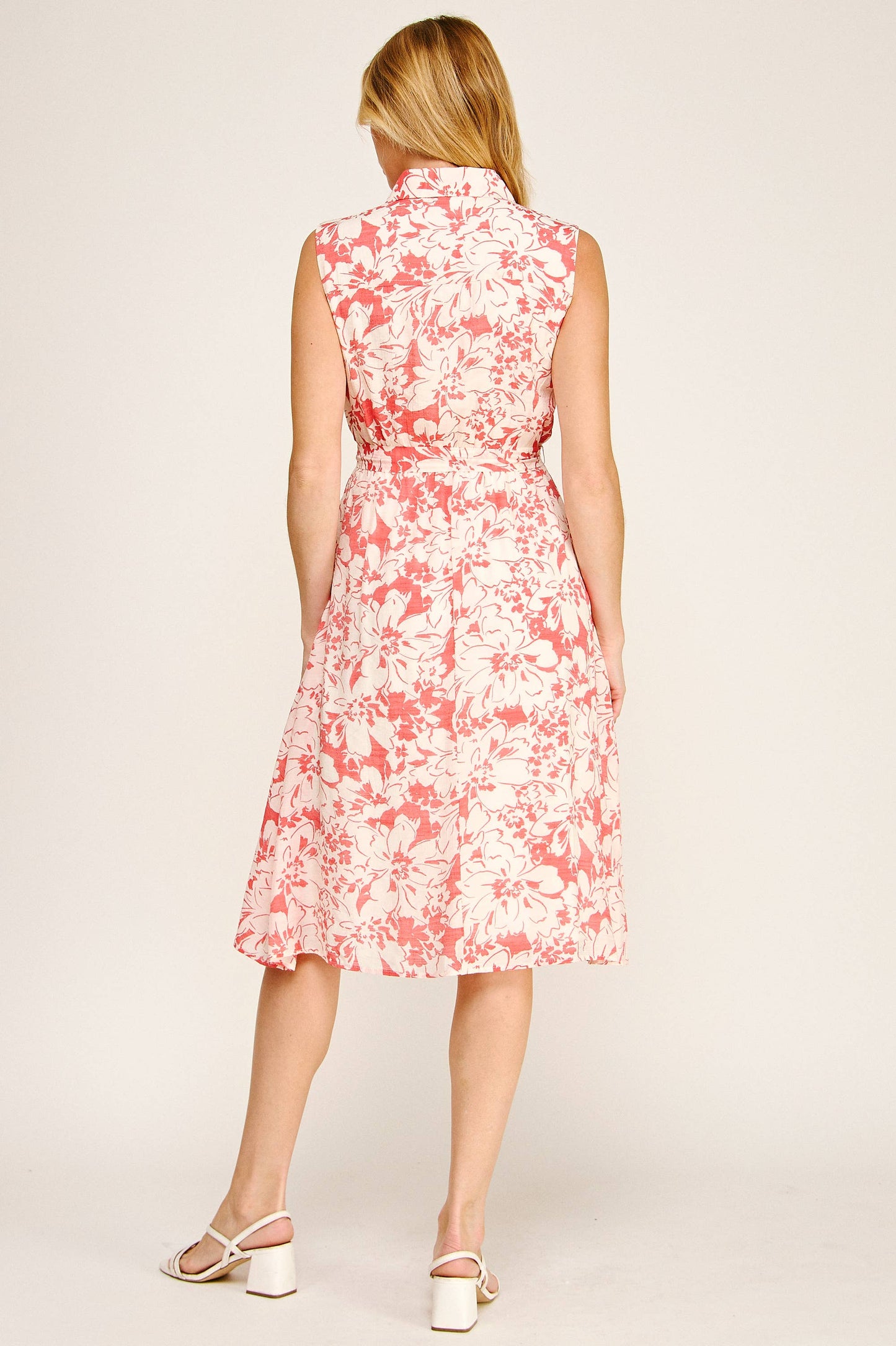 SOFT PAPAYA FLORAL GAUZE DRESS: IV/TOM / S