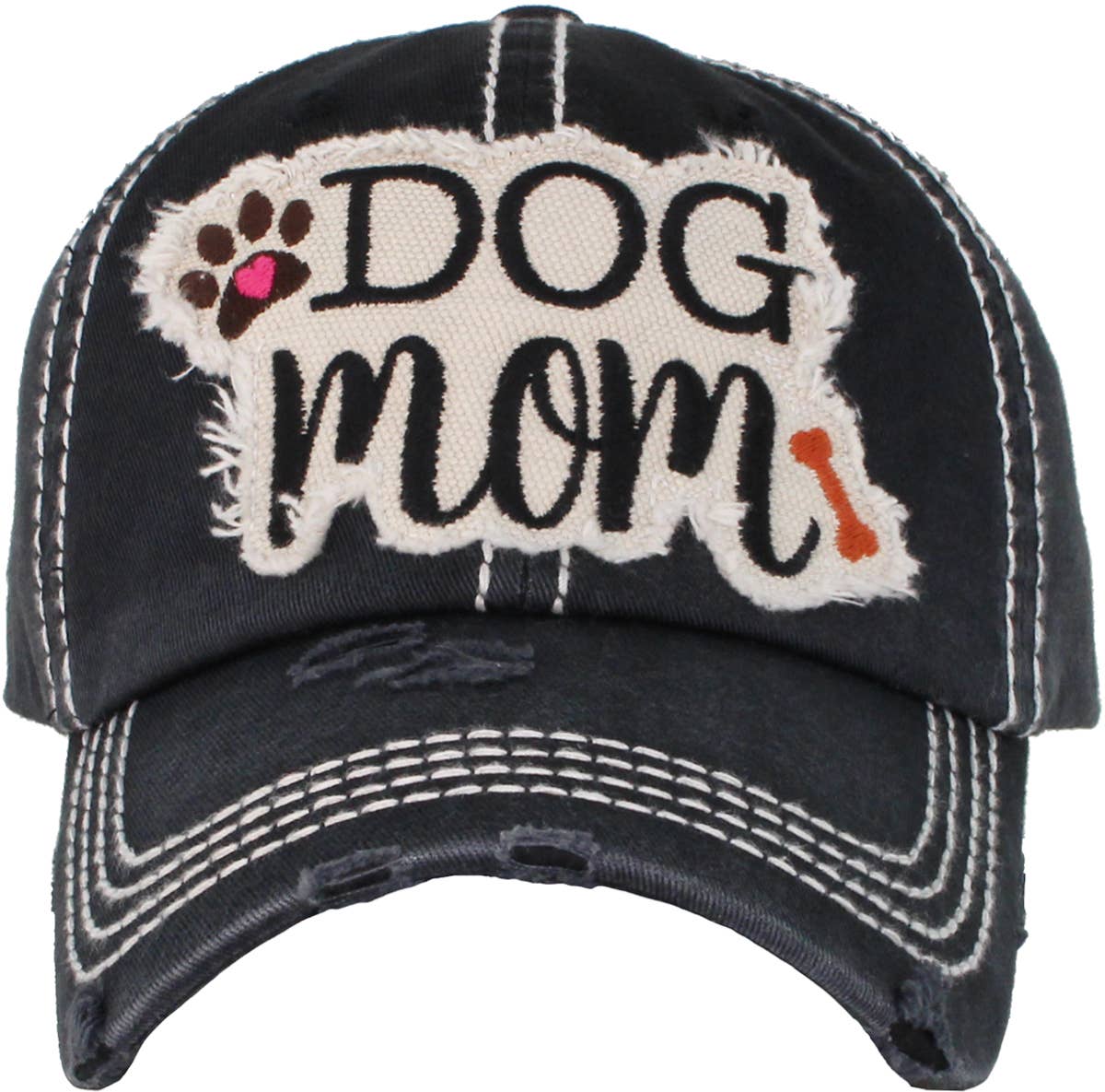 DOG MOM WASHED VINTAGE BALLCAP: ROSE