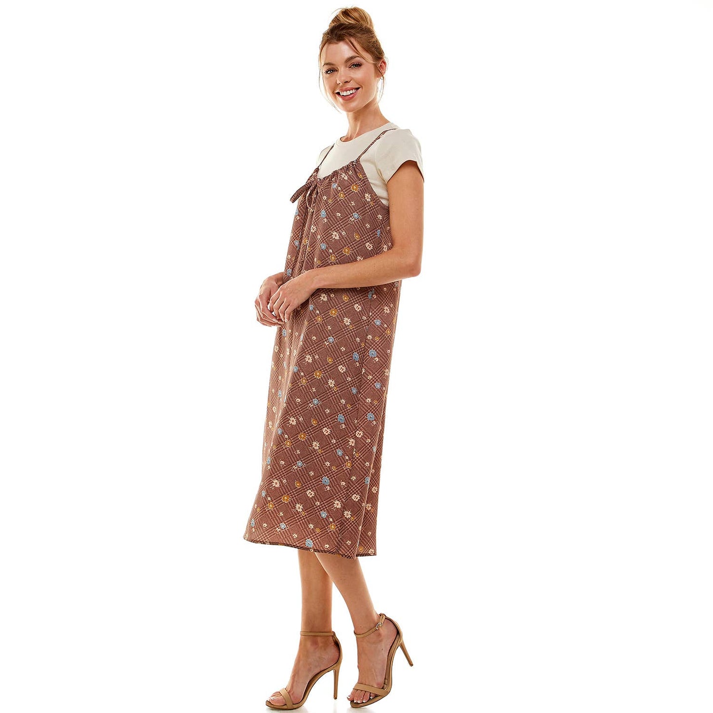 THE EFFORTLESS HARMONY TEE & DRESS FUSION 2PCS: MOCH/DEN/GLD / S
