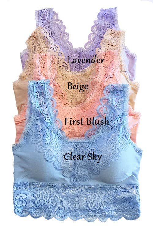 Plus Padded Lace Bralette: FIRST BLUSH / 3-3 (1XL-2XL)
