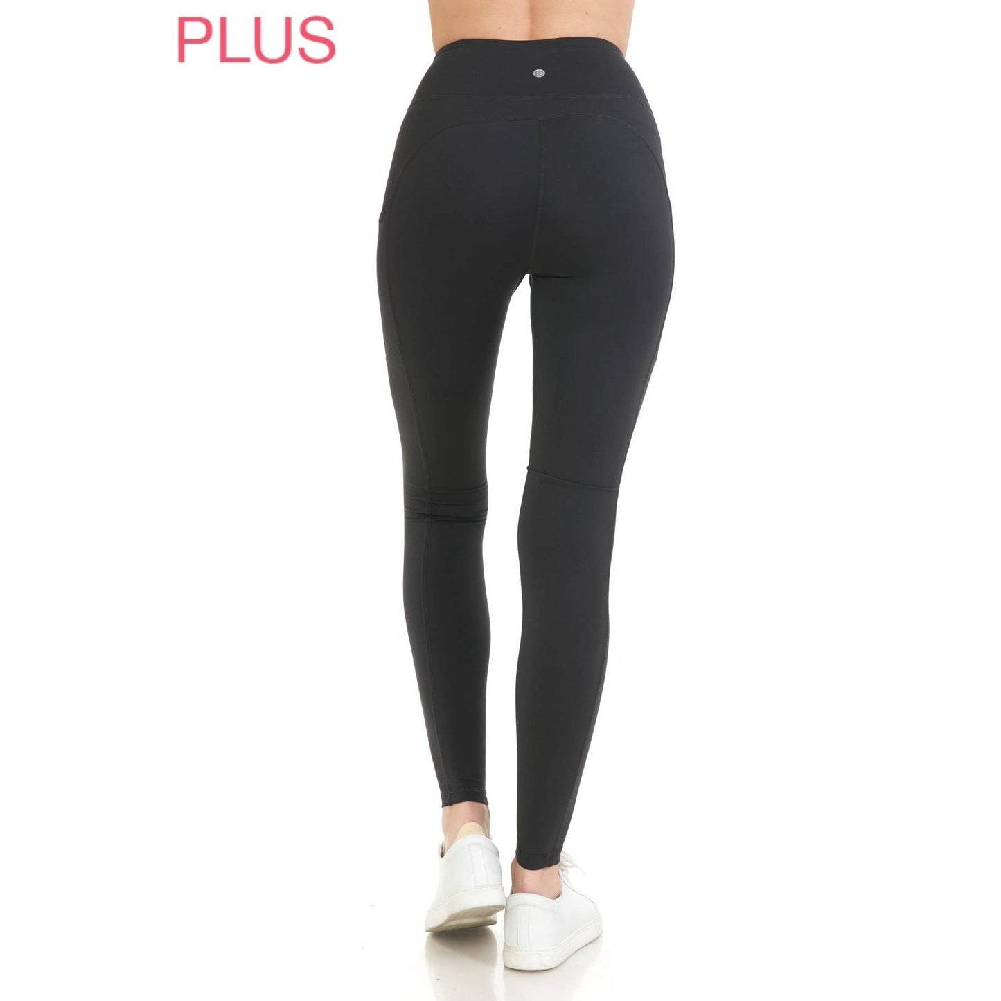 Plus Size Premium High Waist Solid Activewear Leggings: Chambray / 3XL