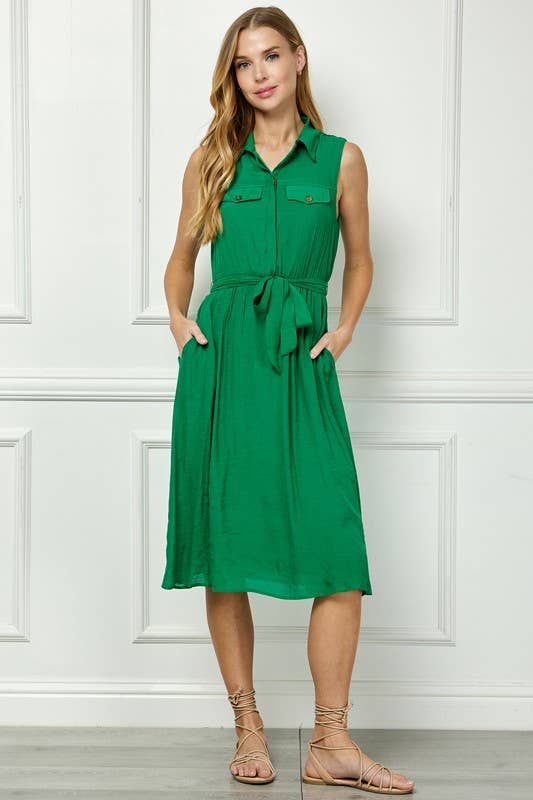 TAILORED GAUZE SHIRT DRESS  : DKBLU / L