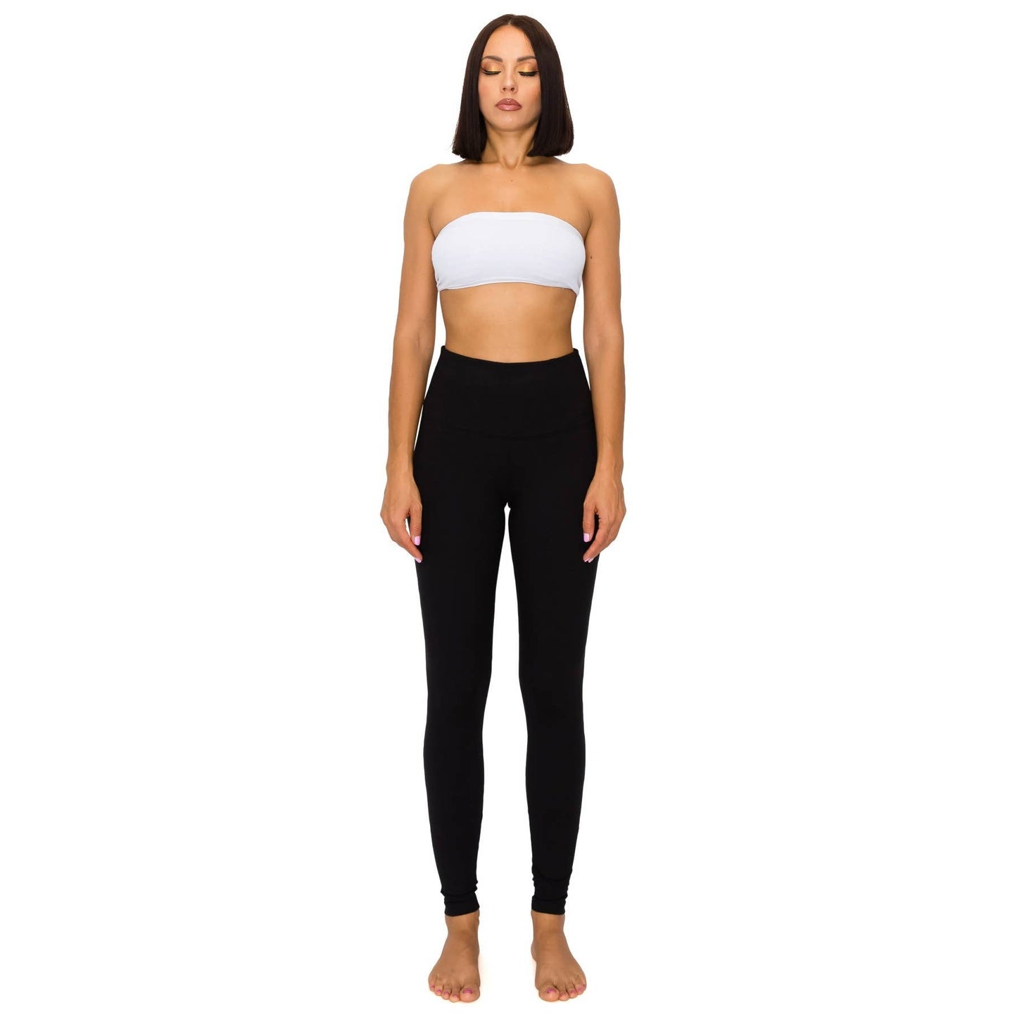 5" Yoga Band Premium Solid Activewear Leggings: Ink Blue / M