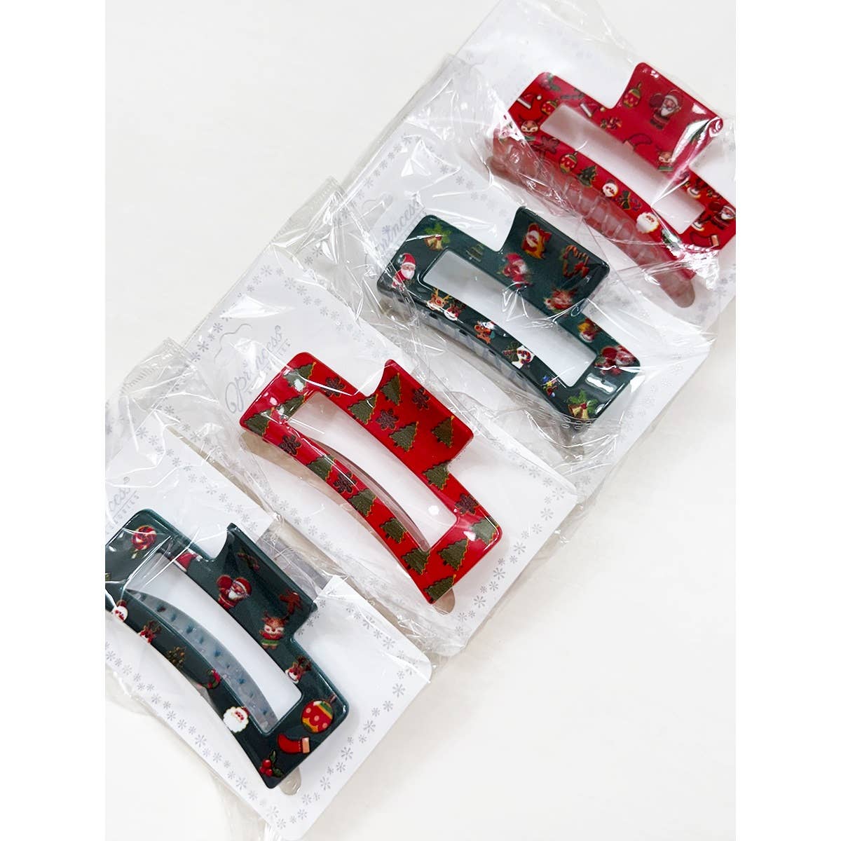 Christmas Design Cut Out Rectangle Hair Claw Clip: MIX COLOR / ONE(12)