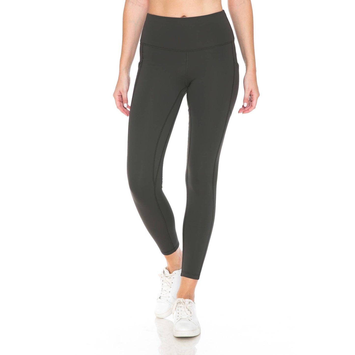Fleece Lined Activewear Leggings: Charcoal / XL