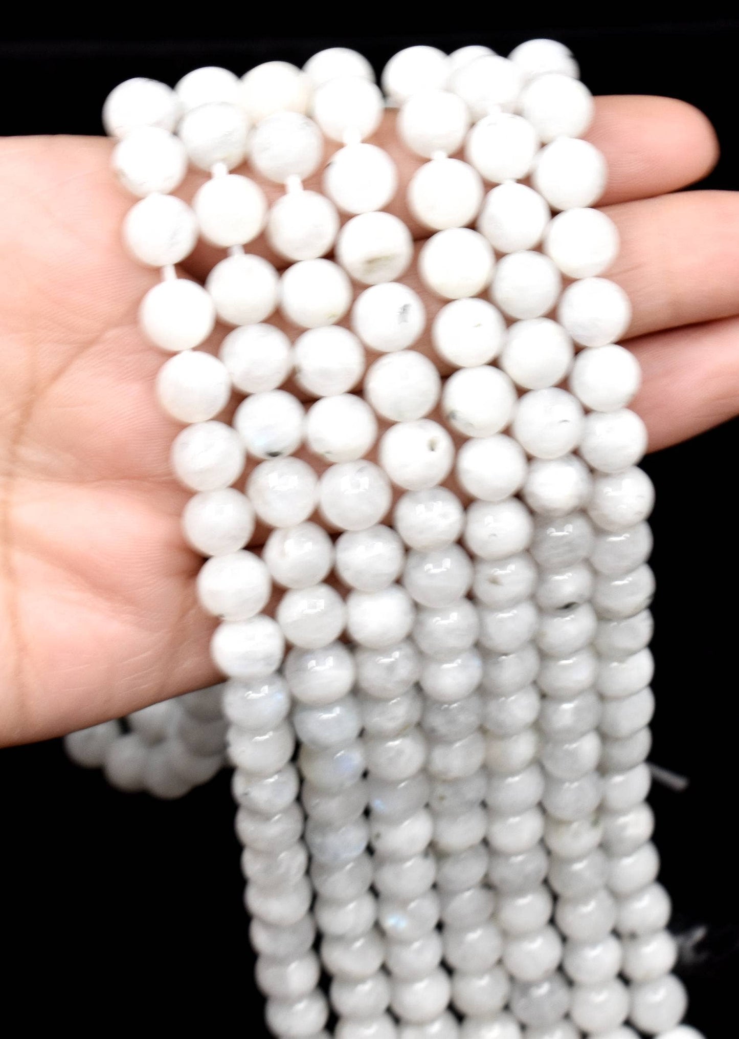 Crystal Jewelry | White Rainbow Moonstone | Gemstone Beads: 4mm