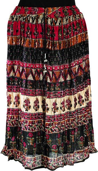Large Crinkle Rayon Long Skirts
