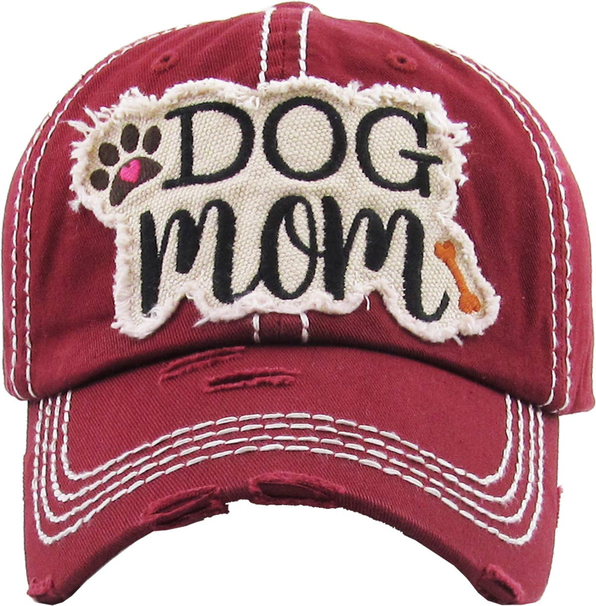 DOG MOM WASHED VINTAGE BALLCAP: ROSE