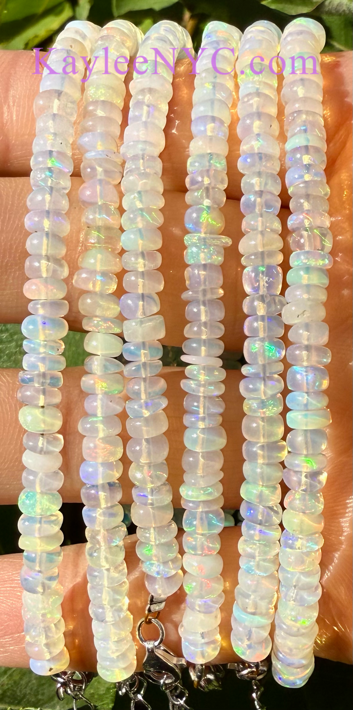 Natural Ethiopian Opal w 925 Sterling Silver Bracelet