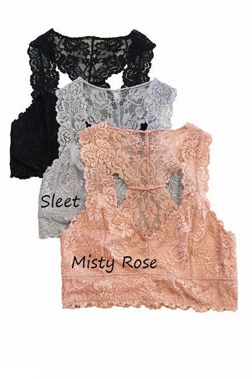 Lace Racerback Bralette: OFF WHITE