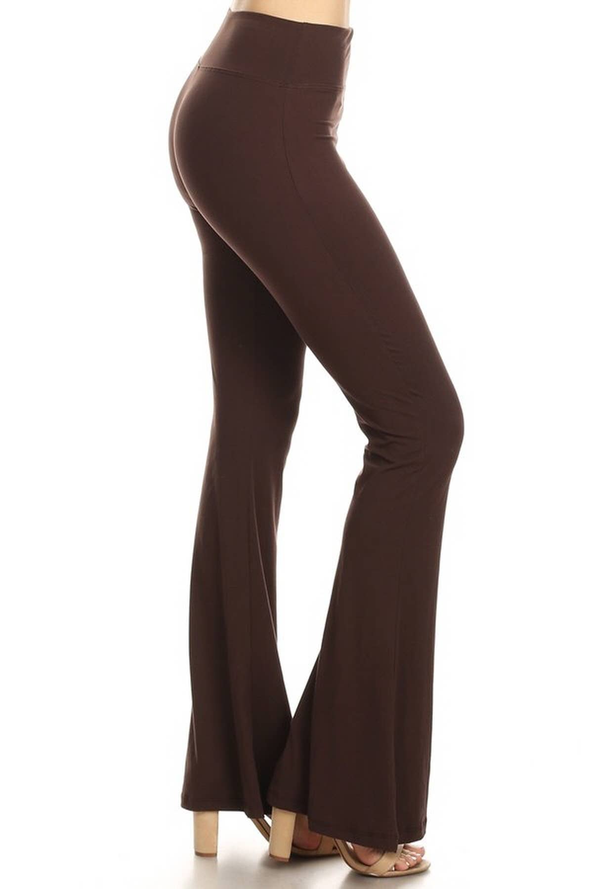 Buttery Soft High Waist Solid Palazzo Pants: Heather Charcoal / L