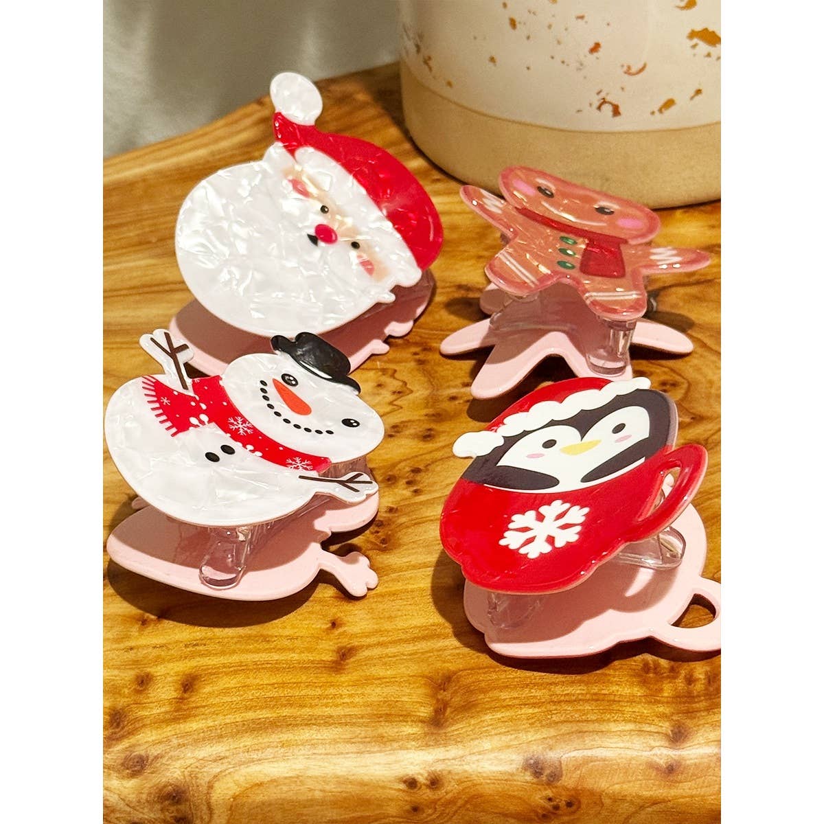 Premium Quality Christmas Theme Hair Claw Clip: MIX COLOR / ONE(12)