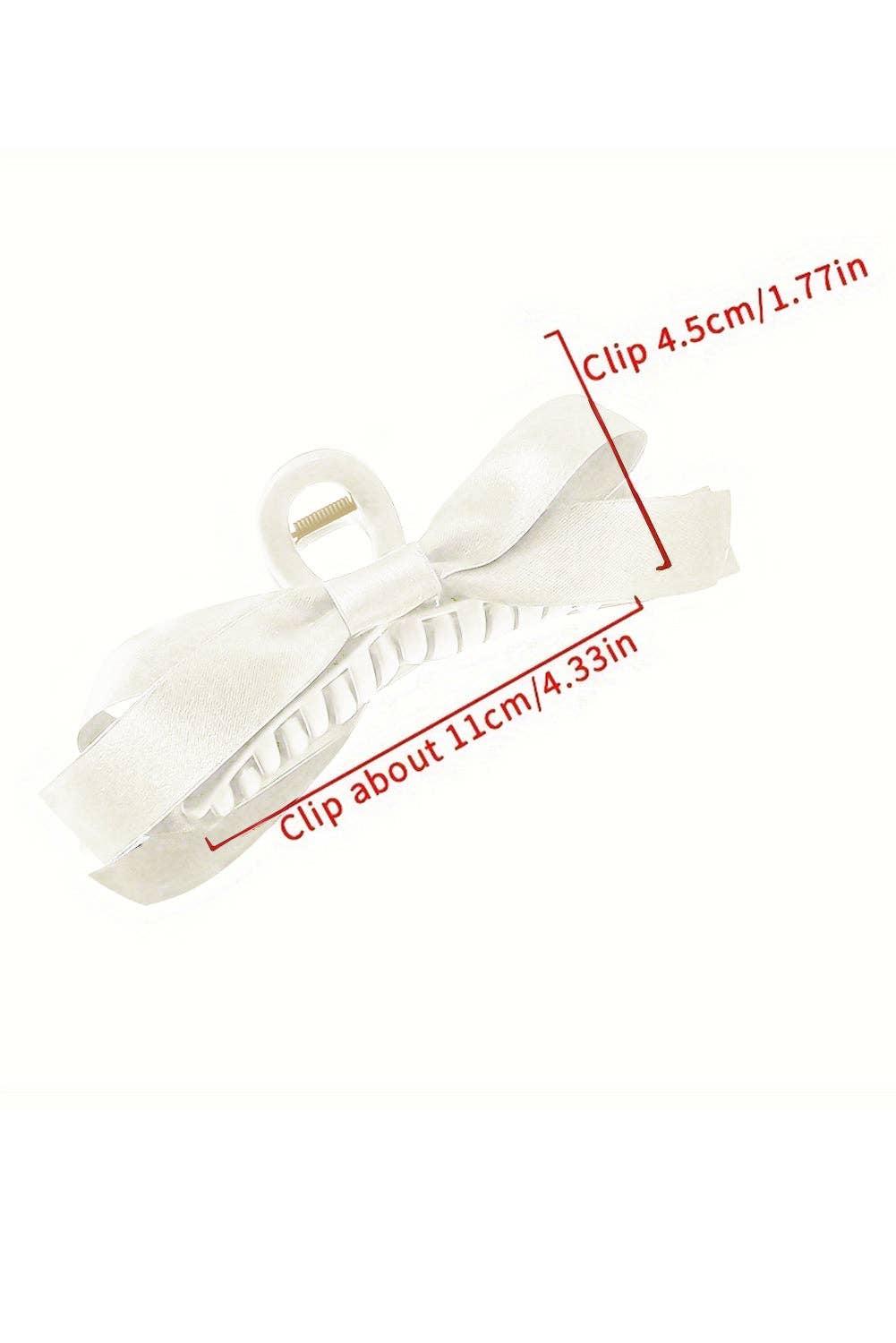 Black Bow Decor Large Hair Claw Clip: Light French Beige / Plastic / ONE SIZE