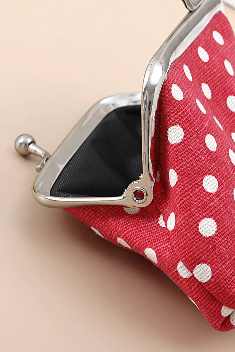 Polka Dot Kiss Lock Coin Purse Pack Of 6: ASSORTED / 6(ONE SIZE)