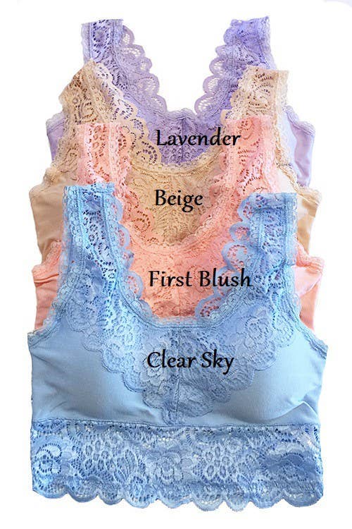Plus Padded Lace Bralette: FIRST BLUSH / 3-3 (1XL-2XL)