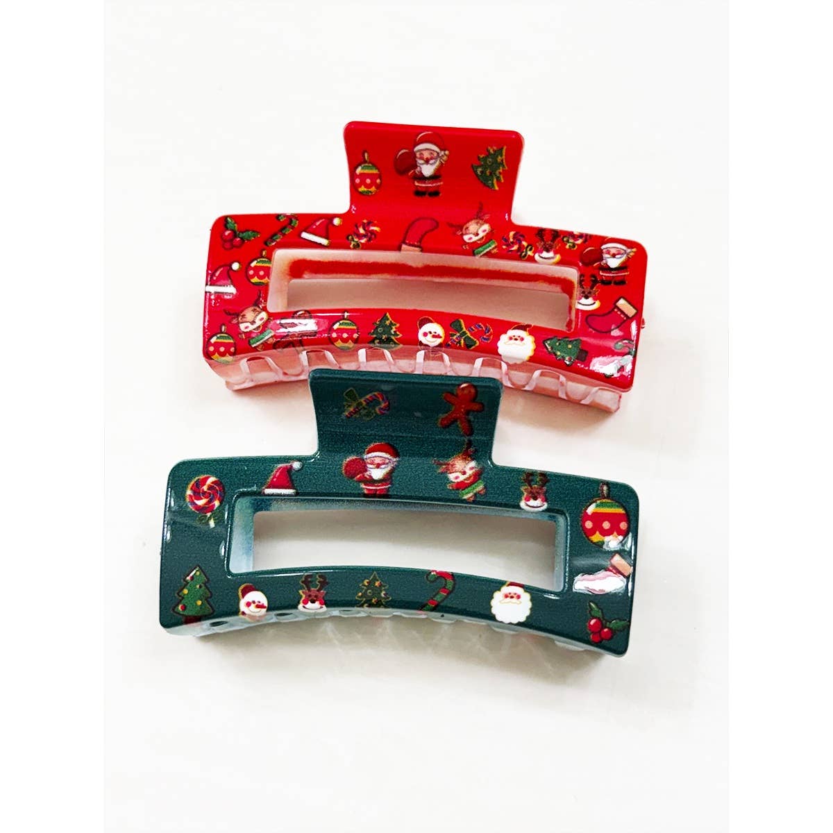 Christmas Design Cut Out Rectangle Hair Claw Clip: MIX COLOR / ONE(12)